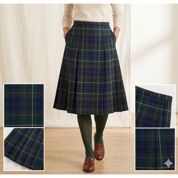 Pendleton Dresses & Skirts - Pendleton Signature Pleated Skirt Womens Sz 14 Plaid Wool Tartan Preppy Academia